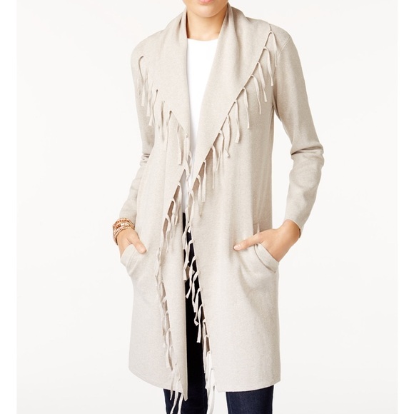 Style & Co. Sweaters - Style & Co medium fringe long sleeve cardigan